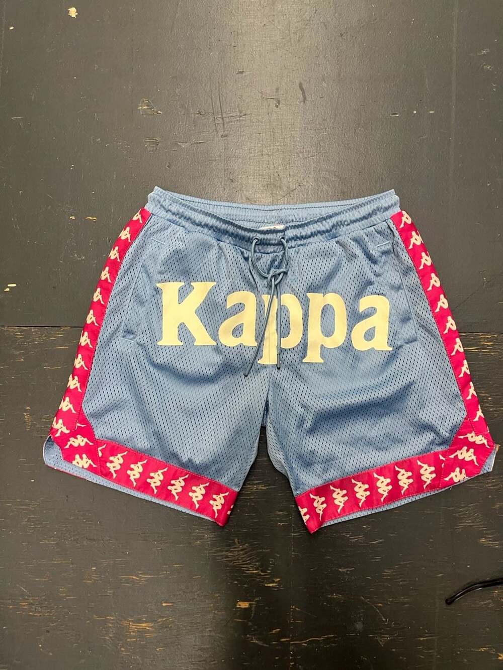 Kappa 222 Banda Calabash 3 Mesh Basketball Shorts in Blue Dusk and Fuchsia